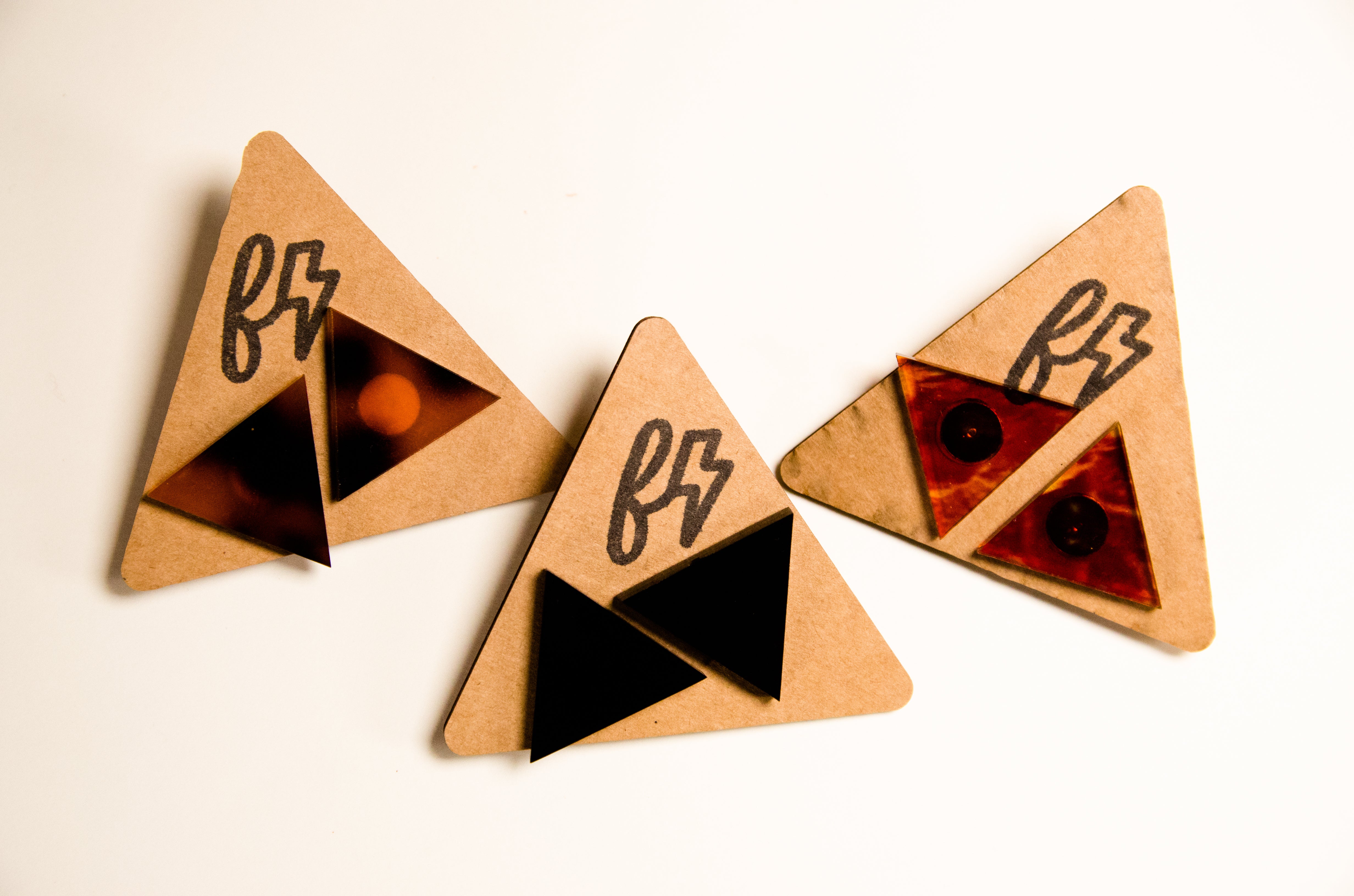 Large Triangle Studded Earrings
