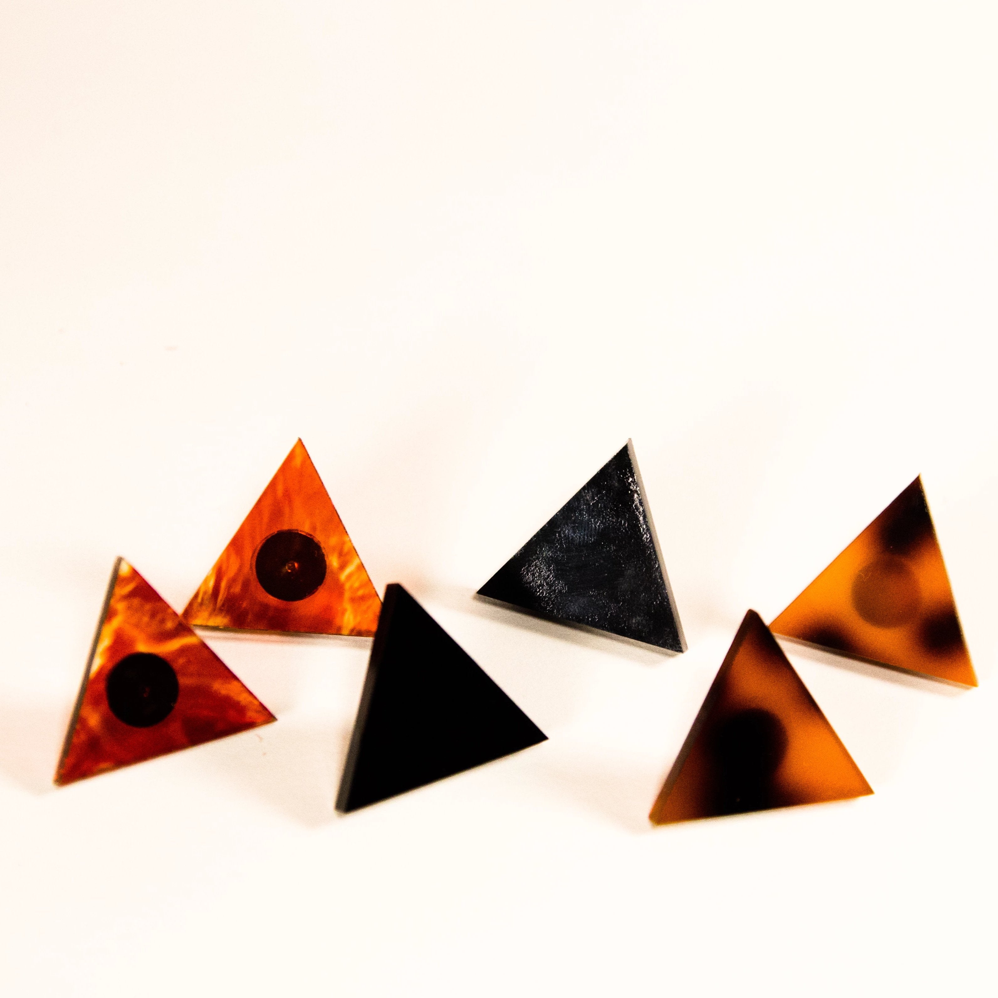 Large Triangle Studded Earrings