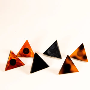 Large Triangle Studded Earrings